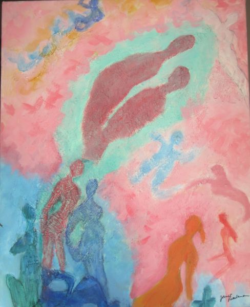 Dreamscape Lovers, 24 x 30, Acrylic with Texture, $595
