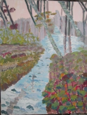 Plank Road Dream, 24 x 30, Acrylic, $595